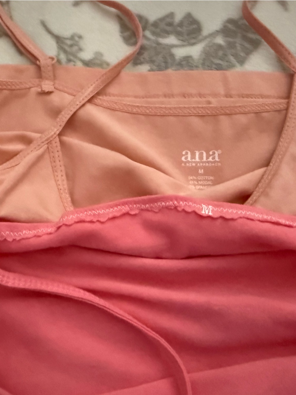 a.n.a Pack of Two Women's Pink and Peach Camisole Tanks - Picture 2 of 4